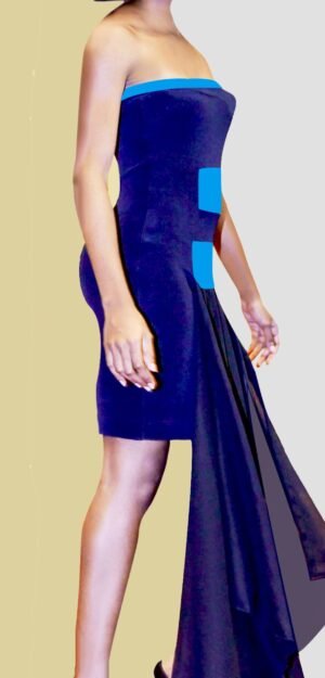 Strapless front-tail dress DrStrless002