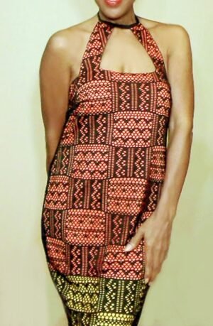Shift Black-mesh halter-front dress DrHalter-002