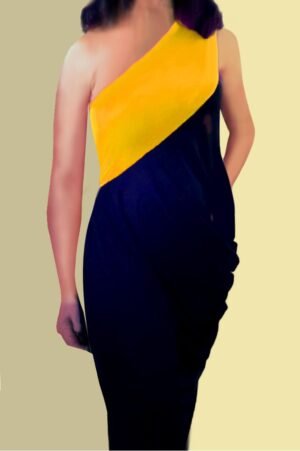 Romanesque cold-shoulder dress