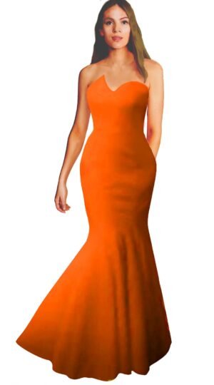 Flounce-tail Strapless gown DrStrless-007