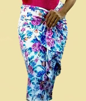 Wrap Skirt Patterned Stretch SkWrap-001