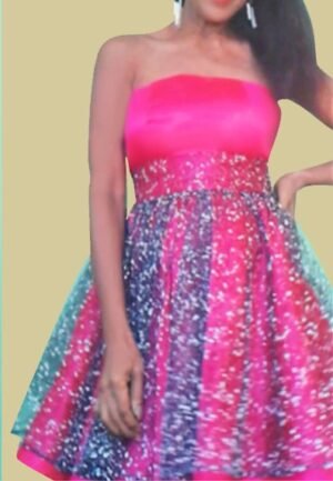 Strapless 2-piece layered dress DrStrless004