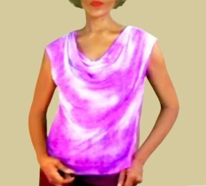 Patterned Cowl-neck top TpCowlneck-001
