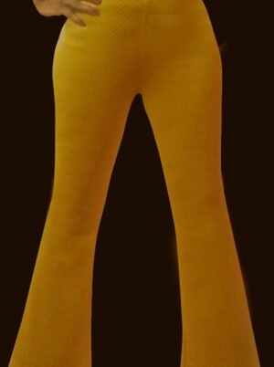Body-hugging textured stretch knit pants